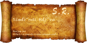 Simándi Róza névjegykártya